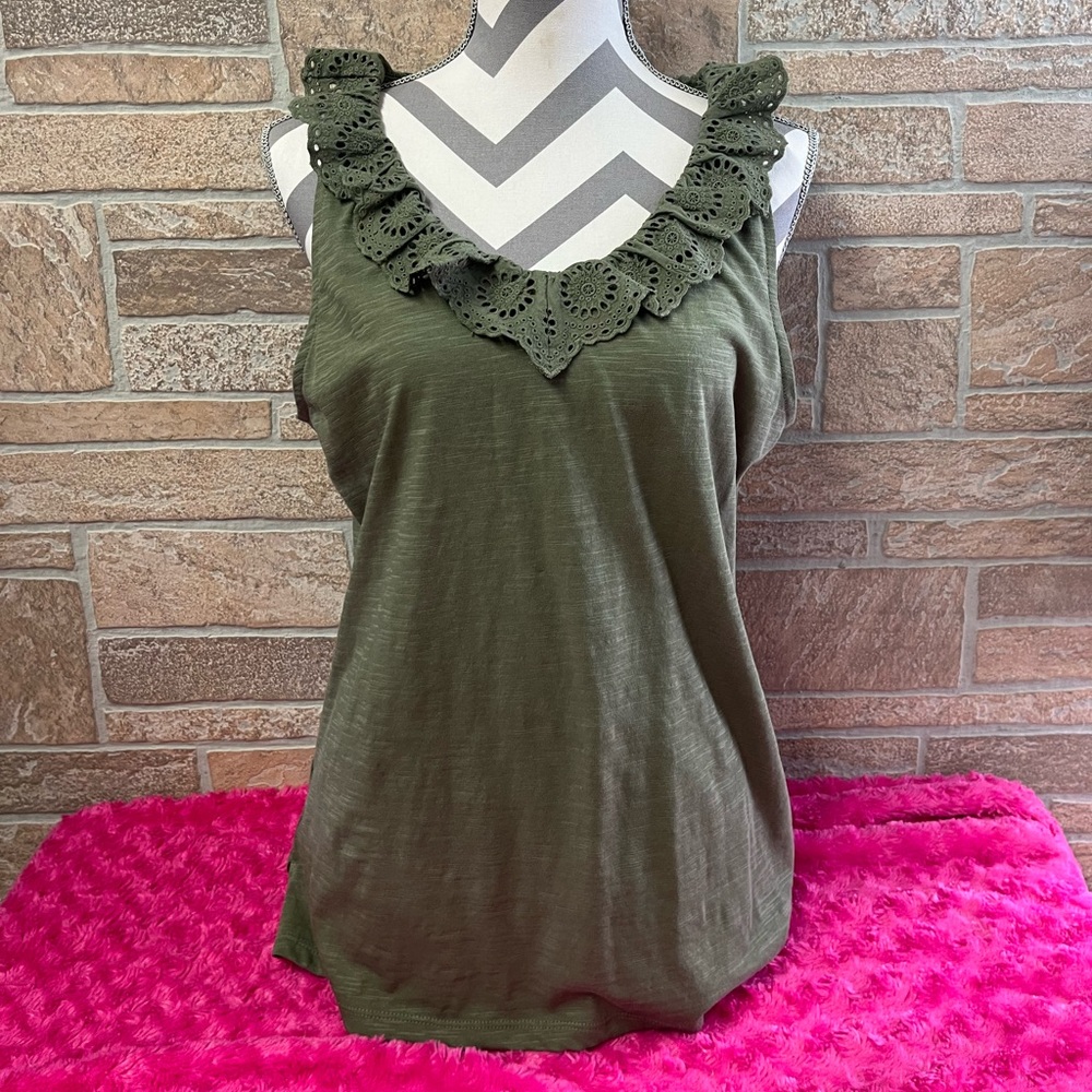 Talbots Lace Neckline Tank